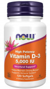 NOW Vitamin D-3 5000 IU 120 Softgels фото 1 — 65fit