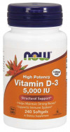 NOW Vitamin D-3 5000 IU 120 Softgels фото 2 — 65fit
