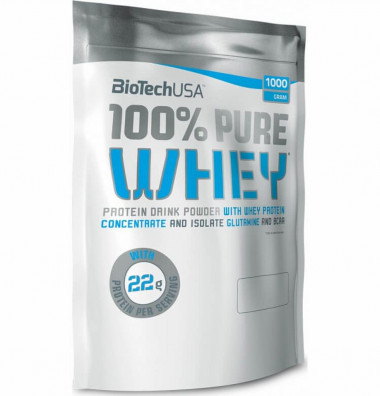 #BioTech Pure Whey 1000g (Малиновый чизкейк) — 65fit