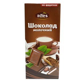 Шоколад молочный на фруктозе 100гр, DiYes — 65fit
