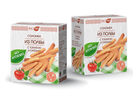 ВАСТЭКО Соломка из полбы с томатом и орегано без дрожжей 150г фото 1 — 65fit