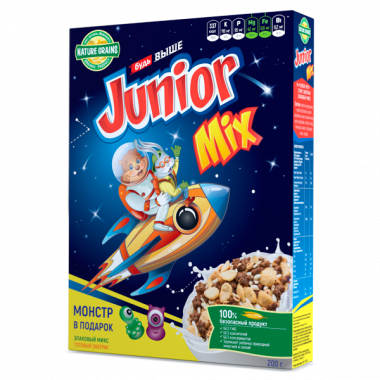 Завтраки сухие злаковый микс 200гр, Junior Mix — 65fit